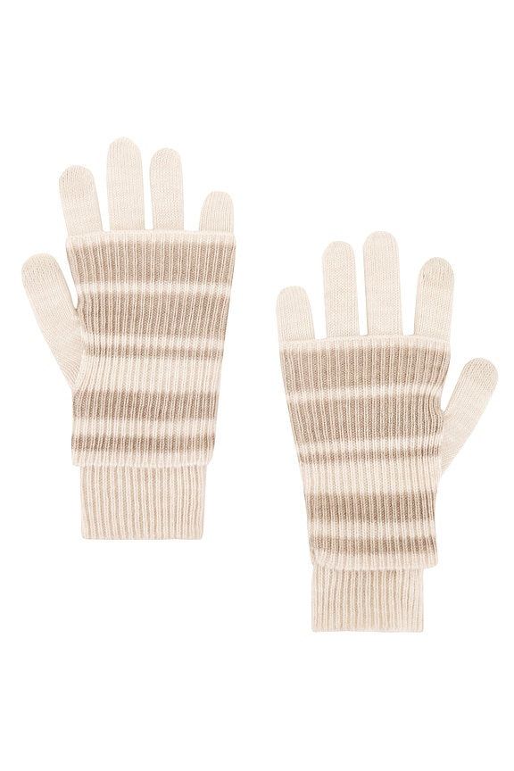 view 2 of 2 Blake Stripe Layered Gloves in Oat