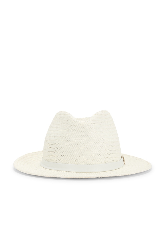 view 1 of 2 Packable Straw Fedora Hat in Ivory