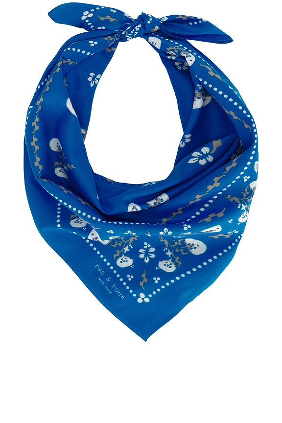 view 1 of 2 Floral Western Bandana in Blue