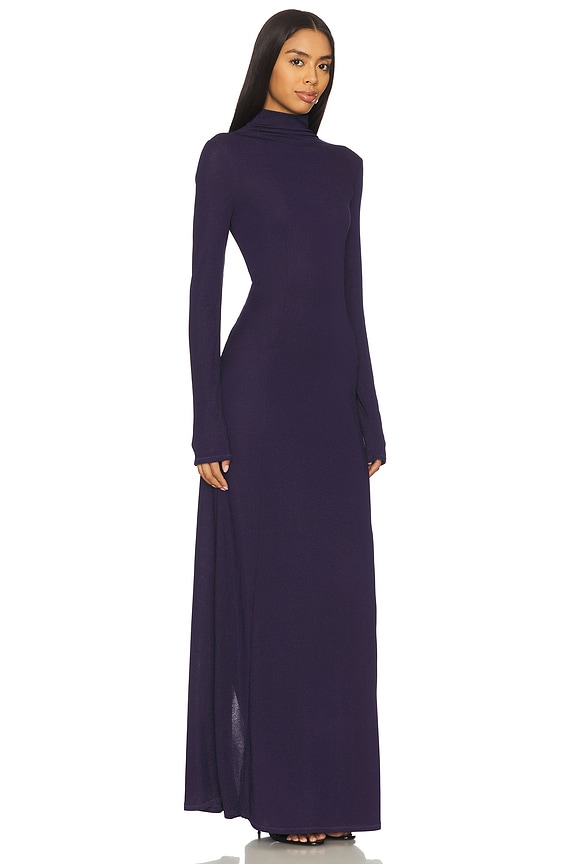 view 2 of 3 Elsa Lurex Turtleneck Maxi Dress in Dark Blue