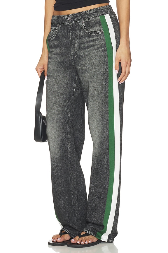 view 1 of 6 Miramar Terry Track Pant Pull On in Green, White & Washed Black
