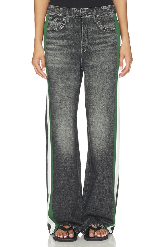 view 2 of 6 Miramar Terry Track Pant Pull On in Green, White & Washed Black