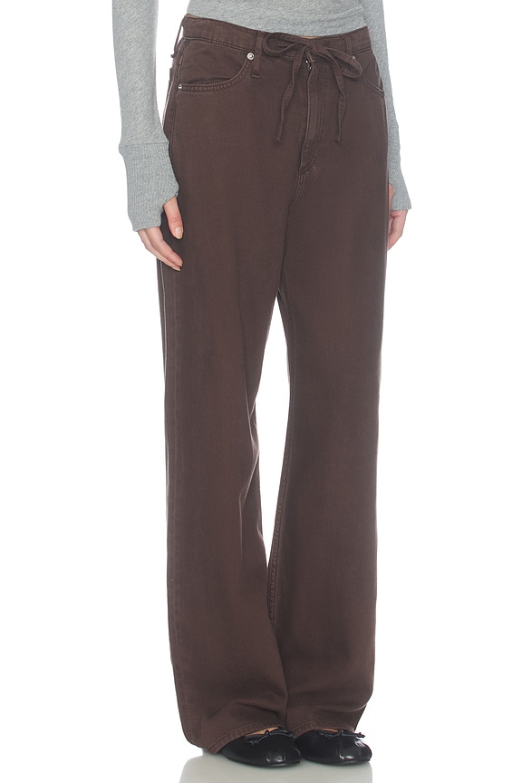 view 2 of 6 PANTALON PHOEBE  in Dark Brown Satin