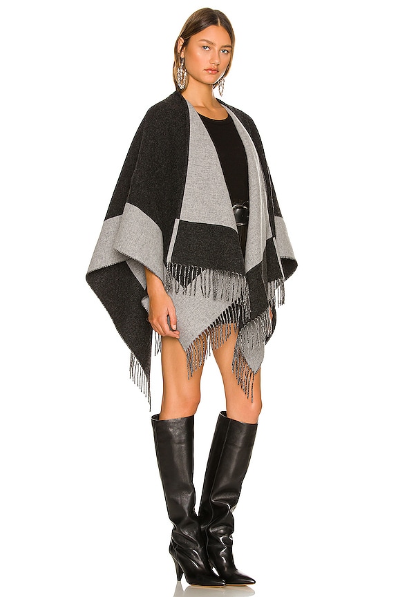 view 2 of 3 Mercer Reversible Poncho in Charcoal