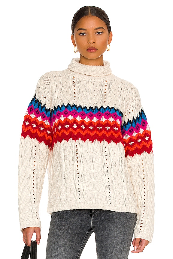 Rag & Bone Willow All Over Turtleneck Sweater in Cream Multi | REVOLVE