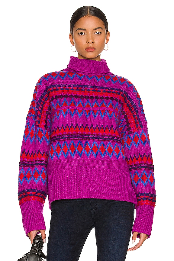 Rag & Bone Willow Fairisle Turtleneck in Purple | REVOLVE