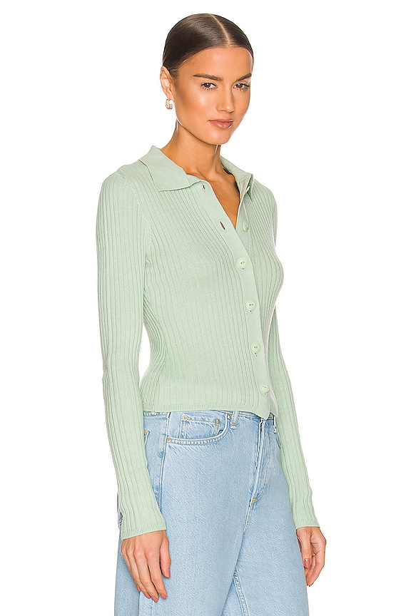 view 2 of 4 Navaya Polo Cardigan in Mint