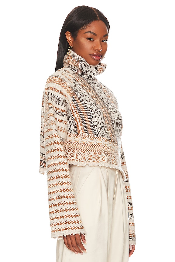 view 2 of 4 Hollis Fair Isle Turtleneck in Brown Multi