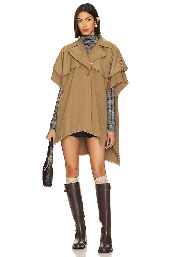 view 2 of 4 TRENCH STYLE PONCHO in Khaki