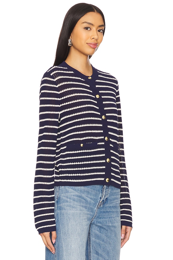 view 2 of 4 Viola Stripe Cardigan in Indigo Multi