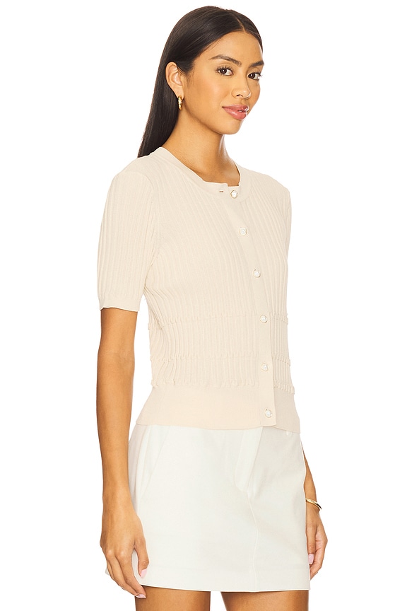 view 2 of 4 Stacy Short Sleeve Cardigan in Oatmilk