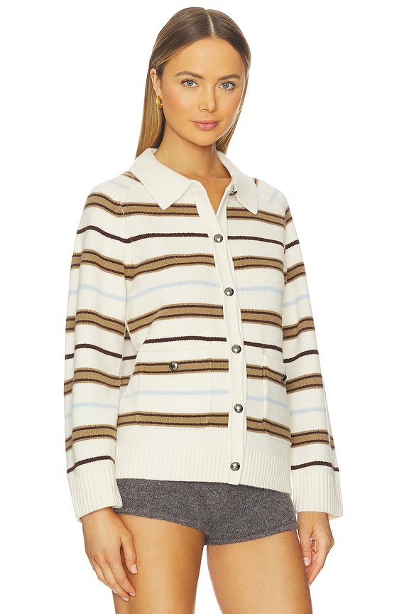 view 2 of 4 Peggy Striped Oversized Cardigan in Ivory Multi