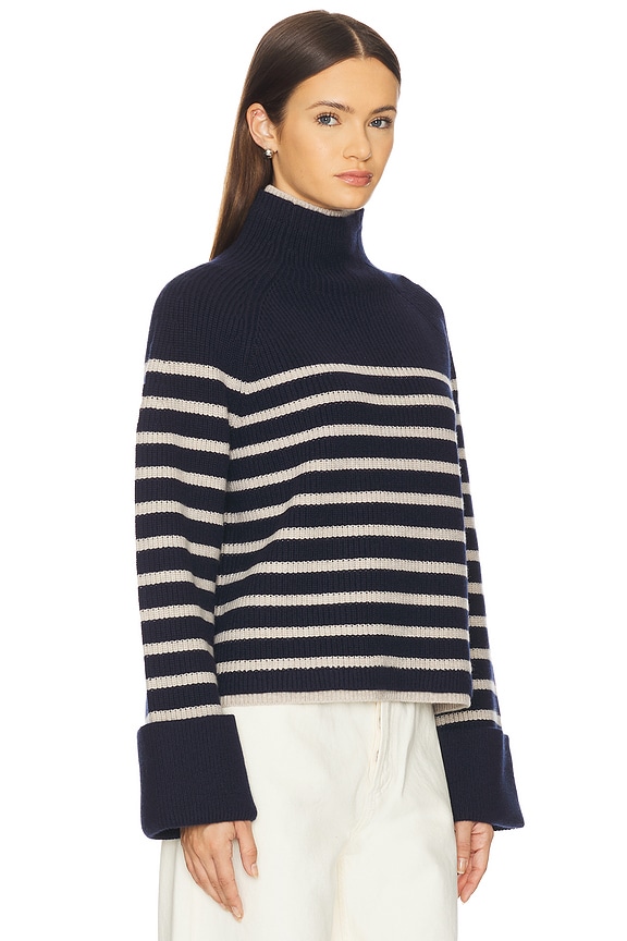 view 2 of 4 Ilaria Stripe Turtleneck in Navy