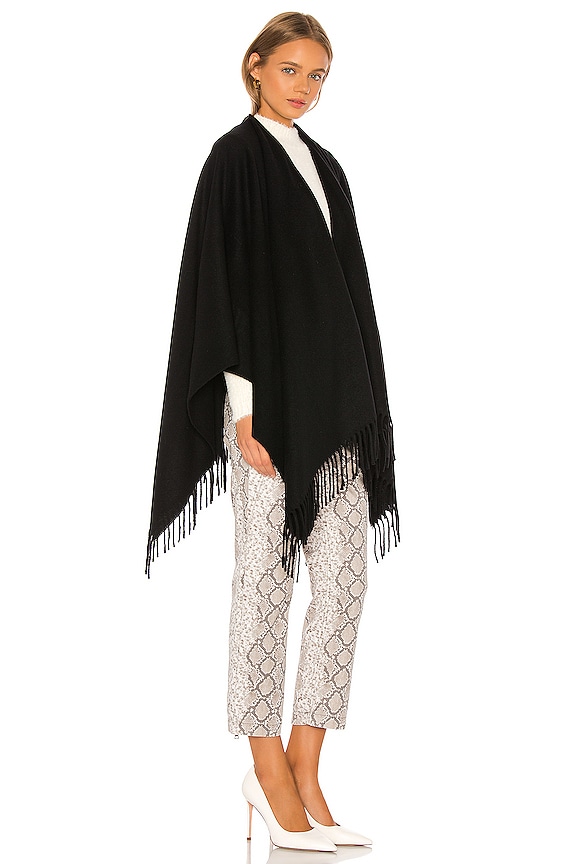view 2 of 3 Cashmere Poncho in Black
