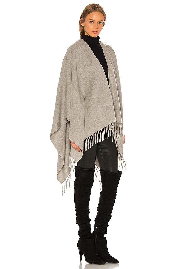 view 2 of 3 Cashmere Poncho in Heather Grey