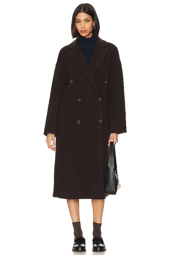 view 2 of 4 ABRIGO DE LANA ITALIANO THEA in Dark Brown