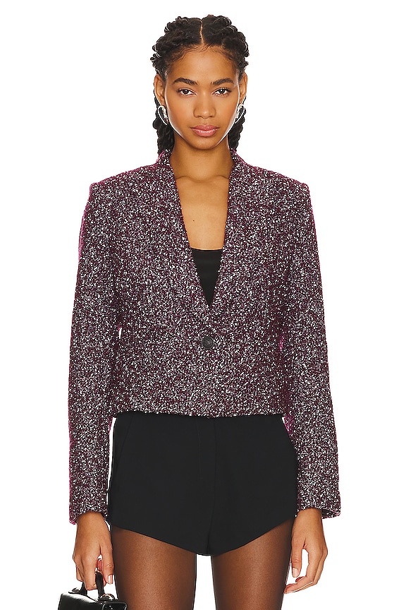 view 2 of 6 Valerie Tweed Blazer in Burgundy