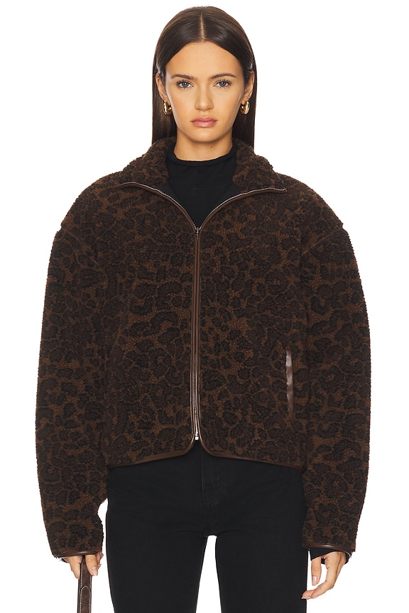 view 2 of 4 Sun Sherpa Zip Up Jacket in Leopard