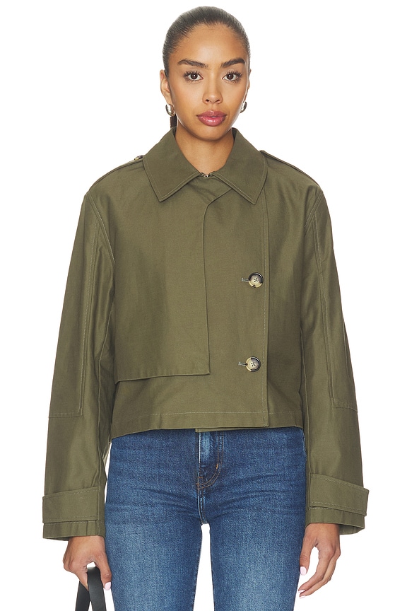 view 2 of 5 Jamie Cropped Trench in Green