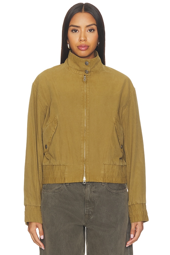 view 2 of 5 Eliza Canvas Bomber Jacket in Gold