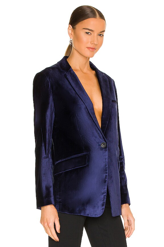 view 2 of 4 Margot Velvet Blazer in Blue