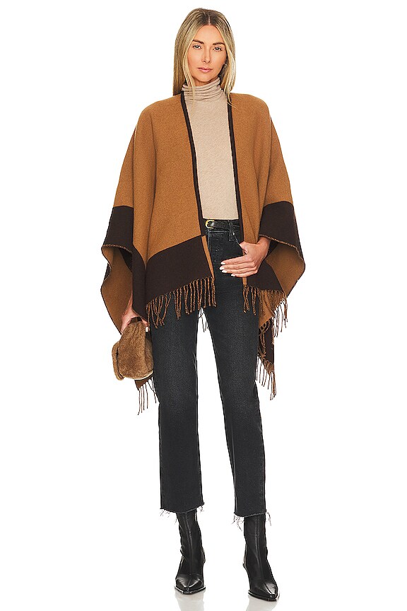 view 2 of 4 Highlands Reversible Poncho in Espresso