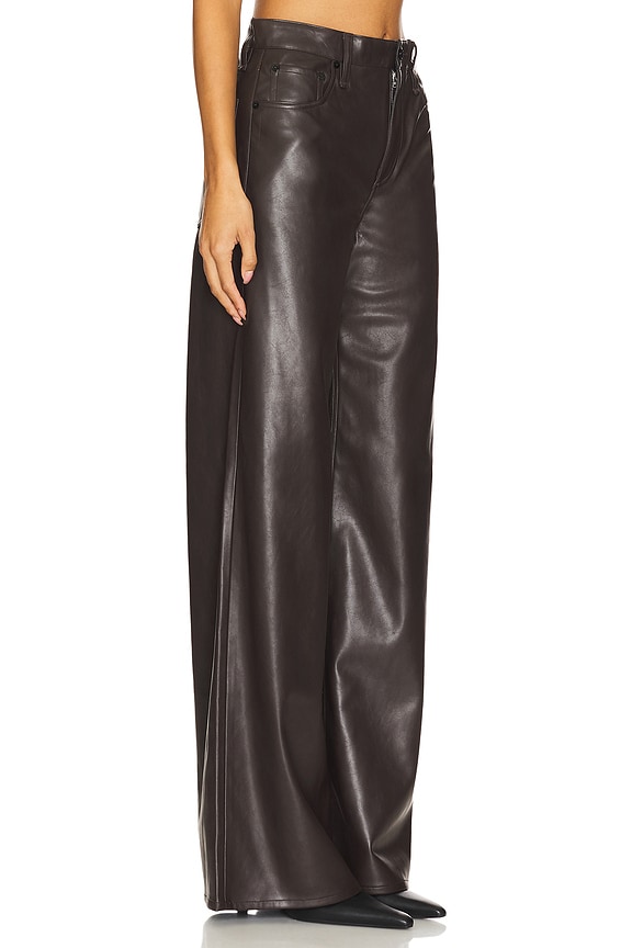 view 2 of 6 PANTALON IMITATION CUIR SOFIE in Dark Brown