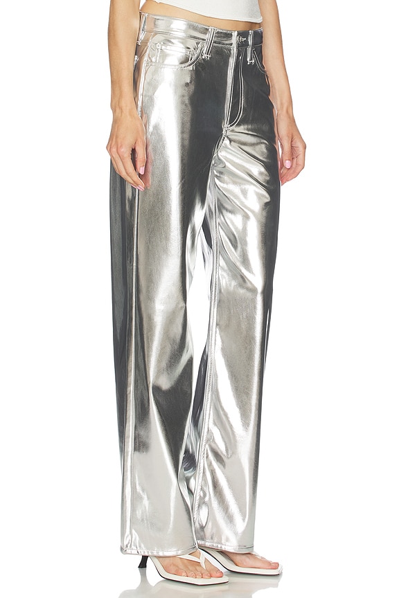 view 2 of 6 Logan Faux Leather Wide Leg Pant in Silver