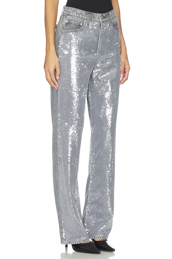 view 2 of 6 PIERNA RECTA SHEA in Steel Sequin