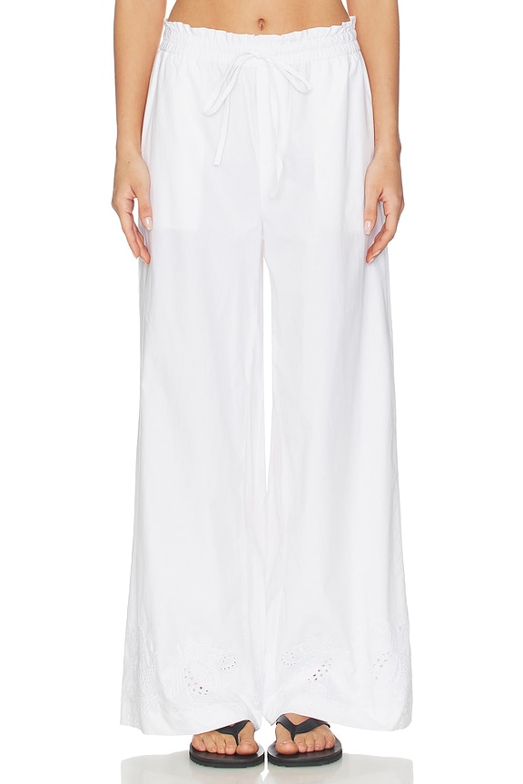 view 1 of 6 Marin Emb Pant in White