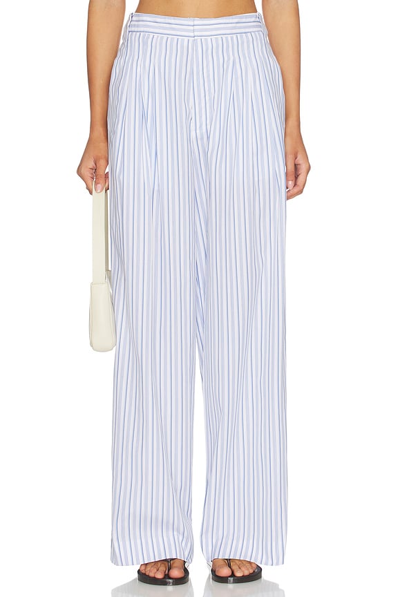view 1 of 6 Chappell Stripe Poplin Pant in Baby Blue Stripe