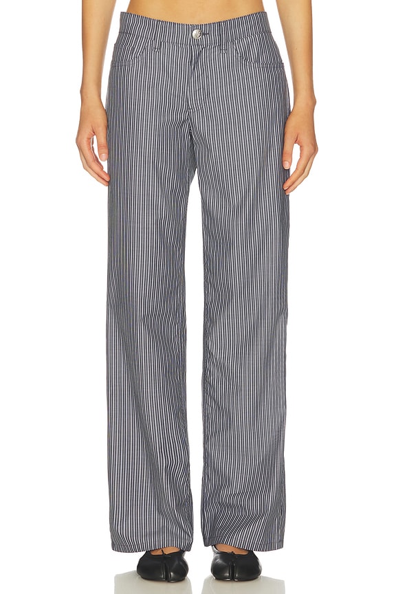 view 1 of 6 Saige Stripe Poplin Pant in Salute Stripe