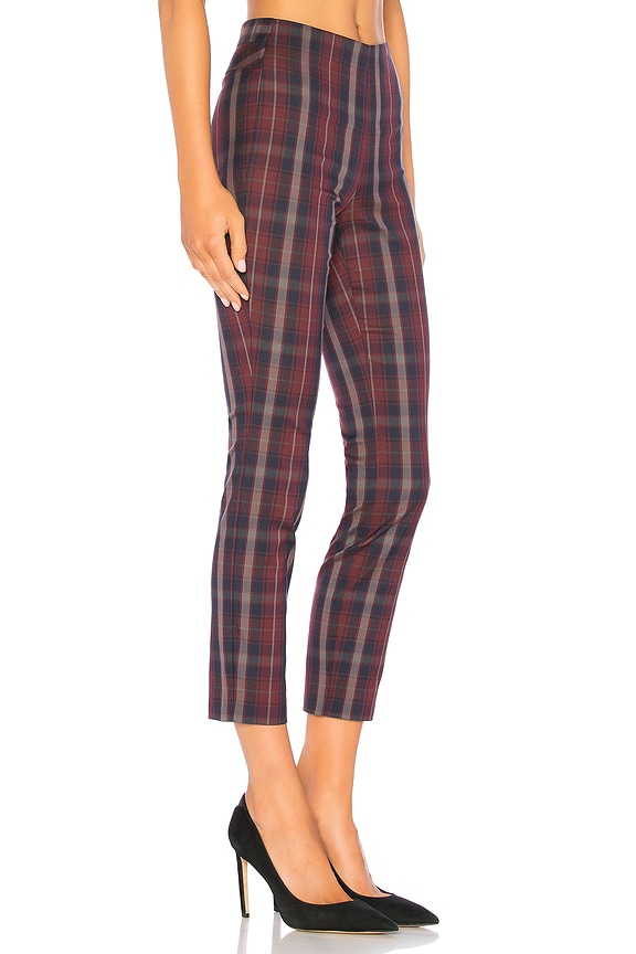 view 2 of 4 SIMONE 팬츠 in Burgundy Plaid