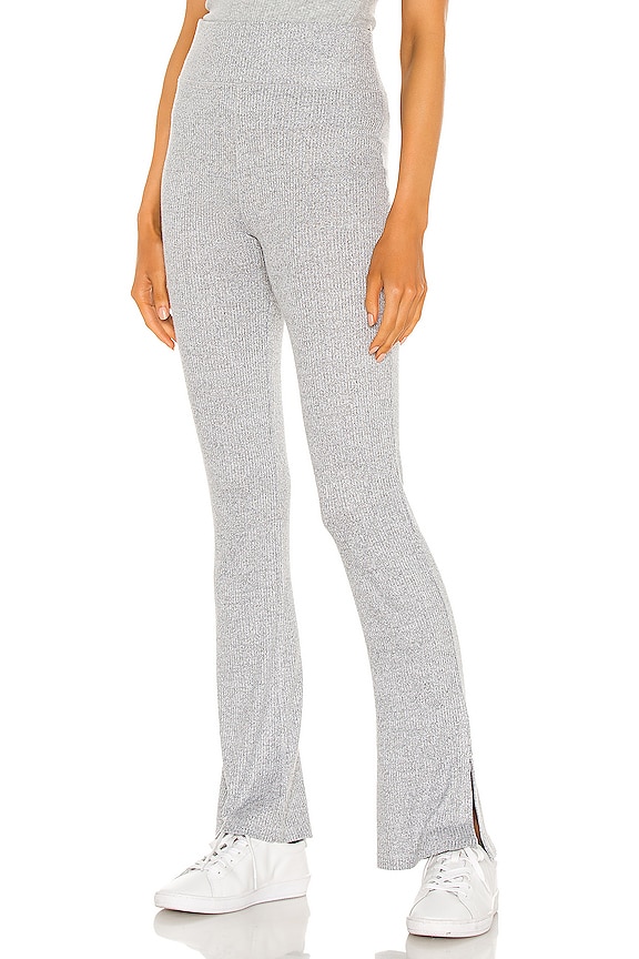 view 2 of 4 The Knit Rib Flare Pant in Light Grey