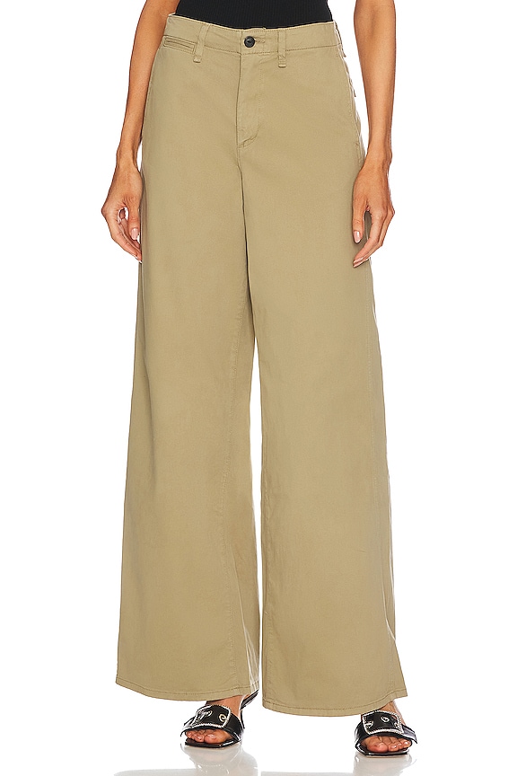 Rag & Bone Sofie Wide Leg Chino Pant in Khaki | REVOLVE