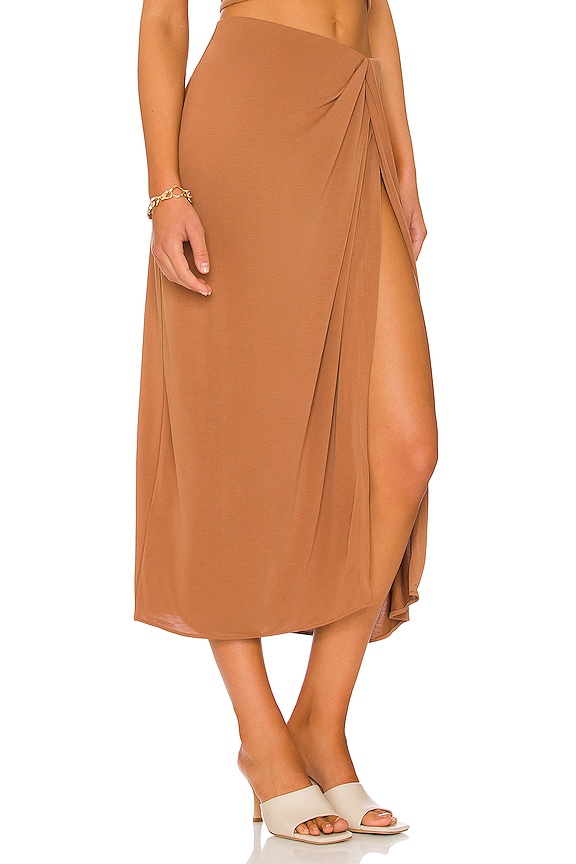 view 2 of 4 Christy Drape Skirt in Light Brown