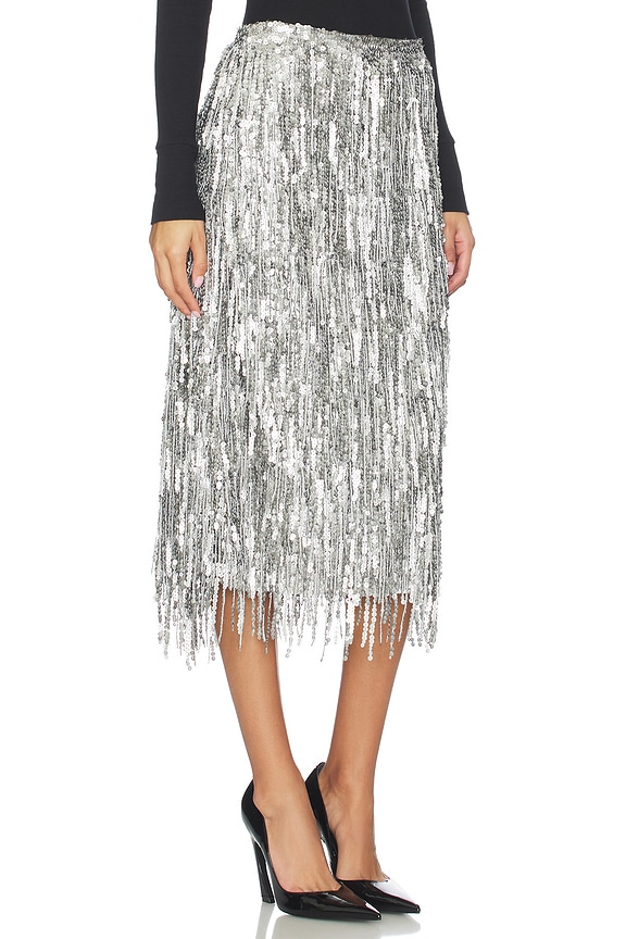view 2 of 6 Billie Sequin Midi Skirt in Gunmetal