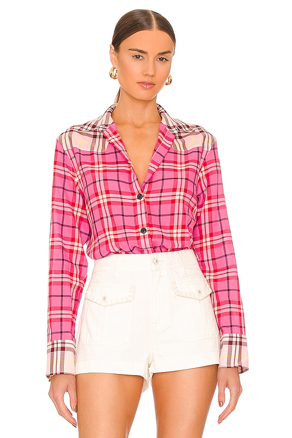 view 1 of 4 Jillian Plaid Shirt in Fuchsia Multi
