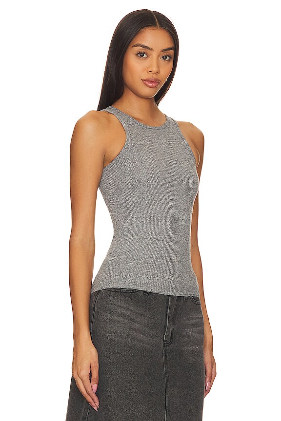 view 2 of 4 Essential Rib Tank in Heather Grey