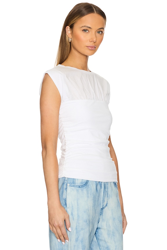 view 2 of 4 Mica Banded Top in White