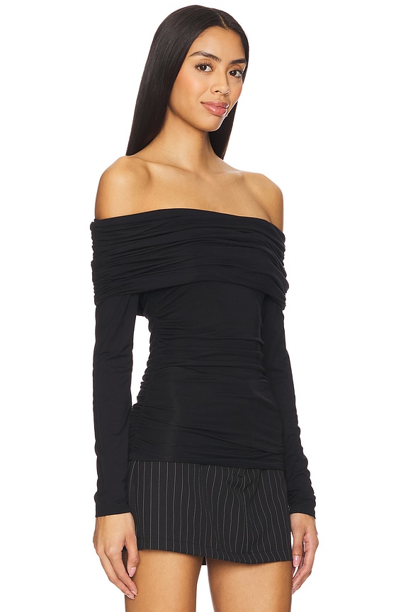 view 2 of 4 Luca Off Shoulder Long Sleeve in Black