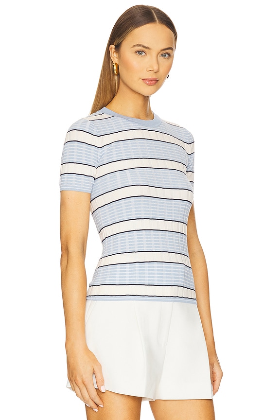 view 2 of 5 Eloise Short Sleeve Crew Tee in Light Blue Multi