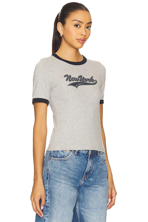 view 2 of 4 Rib Ny Ringer Tee in Heather Grey