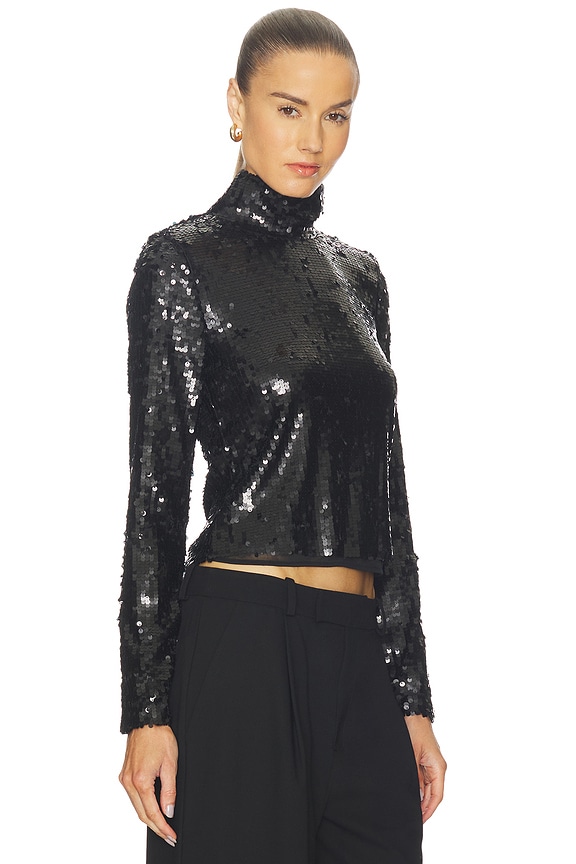view 2 of 5 Lucy Sequin Turtleneck in Black