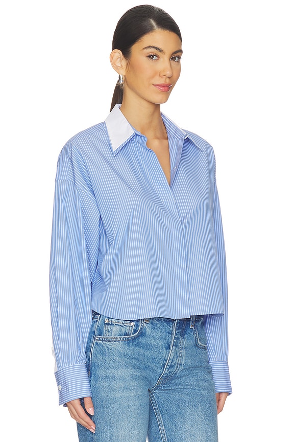 view 2 of 5 Marin Stripe Layered Shirt in Blue Stripe