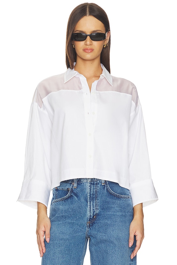 view 1 of 4 Elly Short Sleeve Shirt in White
