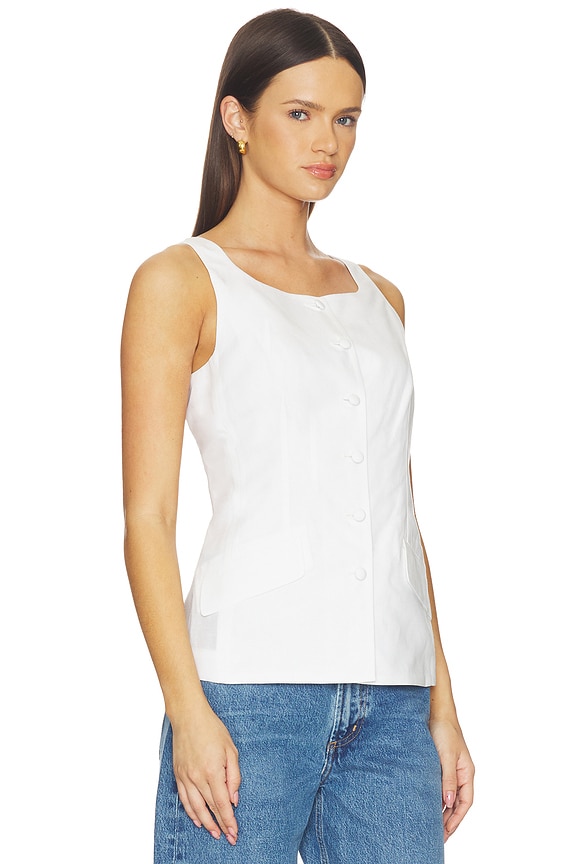 view 2 of 4 Lola Linen Boatneck Vest in White