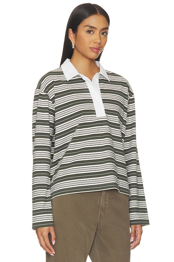 view 2 of 4 POLO MANCHES LONGUES KELLY in Green Multi