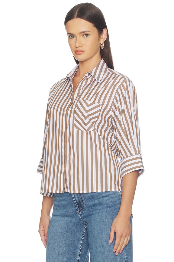 view 2 of 5 Lucia Shirt in Brown Stripe