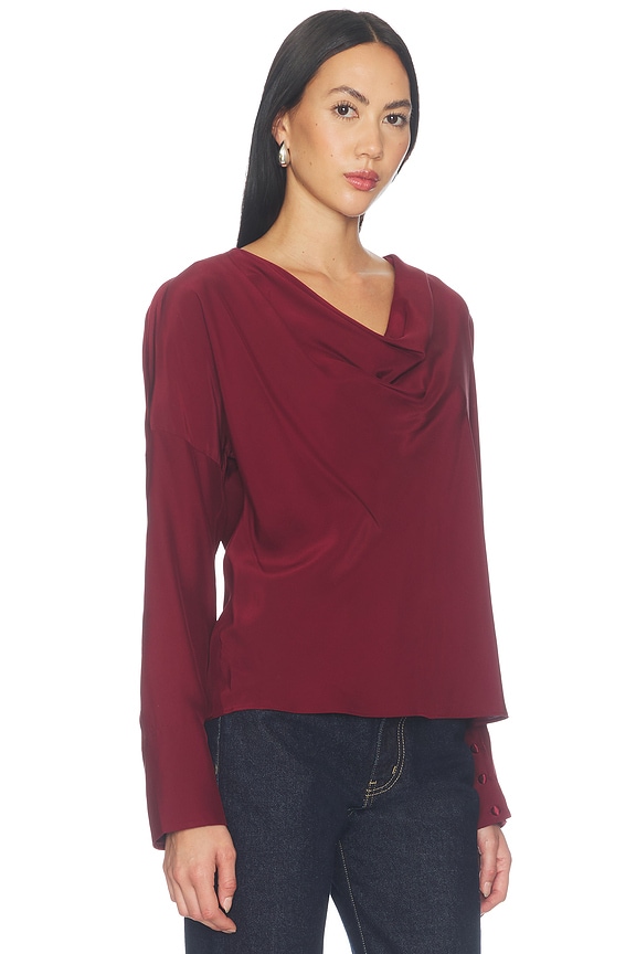 view 2 of 4 Vinnie Silk Blouse in Red